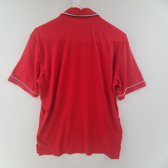 Geno men's Polo Short Sleeve Knit  Pullover Top  Red  Size L Preppy Classic - Picture 4 of 7